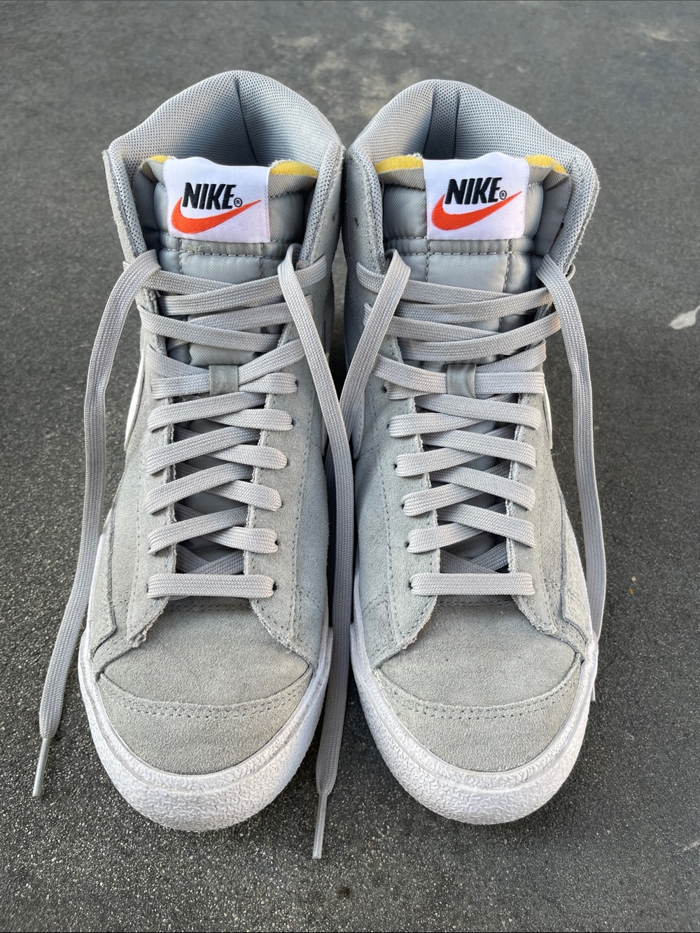 Nike Blazer Mid ‘77 Suede Gray White High Top Sneakers Big Kids Size 6 Wmn 7.5